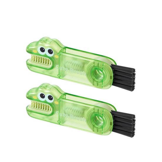 2/3Pcs 3 In 1 Cleaning Brushes Cartoon Design Food-Grade Anti-Slip Handle Gap Brush Portable Long Bristle Bottle Cleaner
