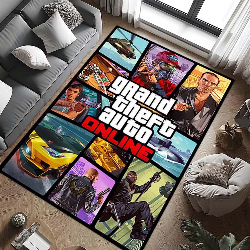 Grand Theft Auto Online: Covor de Aventură cu Octan Ridicat Potrivit pentru toate anotimpurile Decor Acasă Modă Cadouri de Crăciun Artă
