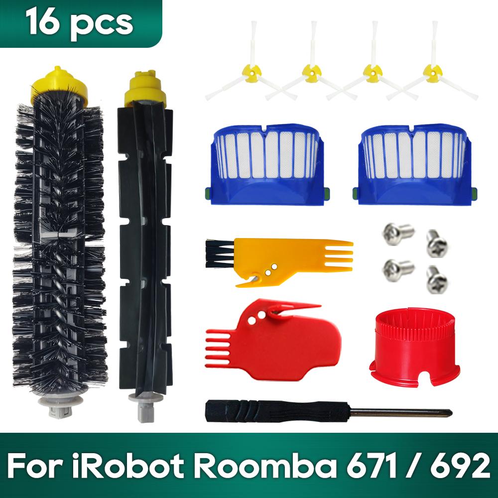 Compatible For iRobot Roomba 692/671/660/651/650/630/620/614 Accessories Parts Kit Robot Vacuum Main Side Brush Hepa Filter