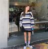 Trendy Striped Long-Sleeve Loose T-Shirt for Women - Fall 2023 Fashion