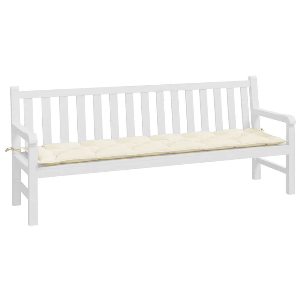 Garden Bench Cushion Cream White 200x50x7 cm Oxford Fabric
