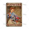 Artisian Gardening Metal Poster  Flower Plant Tin Sign Decorative Wall Plaque for Garden Garage Bar Pub Club Hotel Cafe Kitch