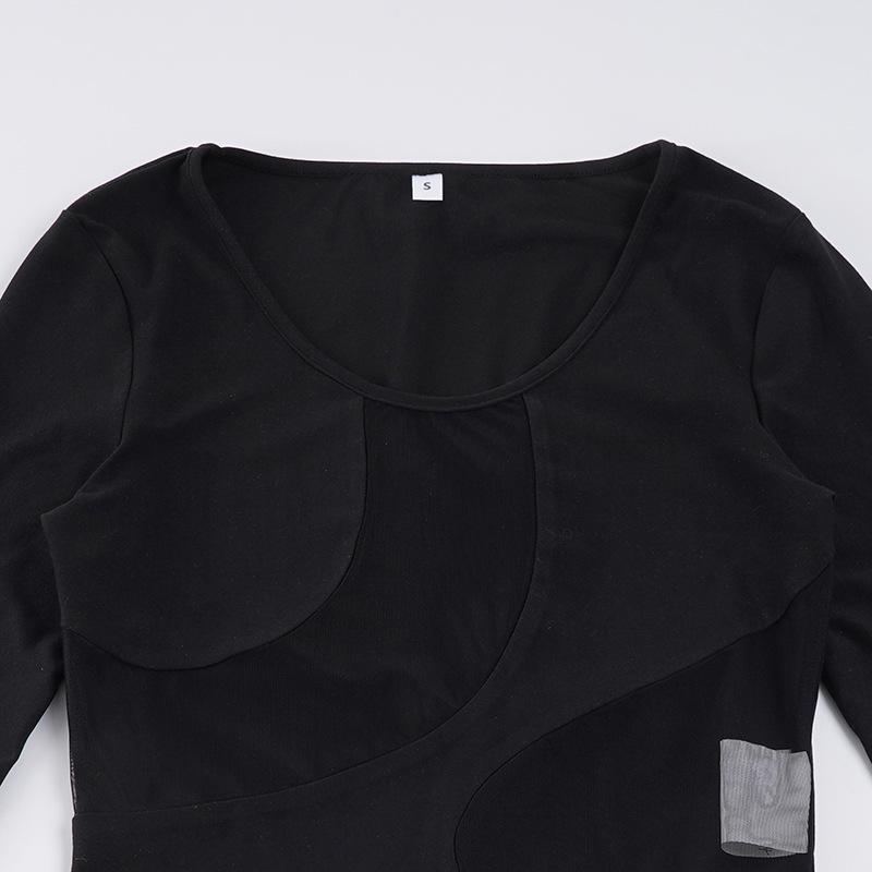 European & American Women's Spring/Summer Slim-Fit Solid Color Jumpsuit Base Layer Top