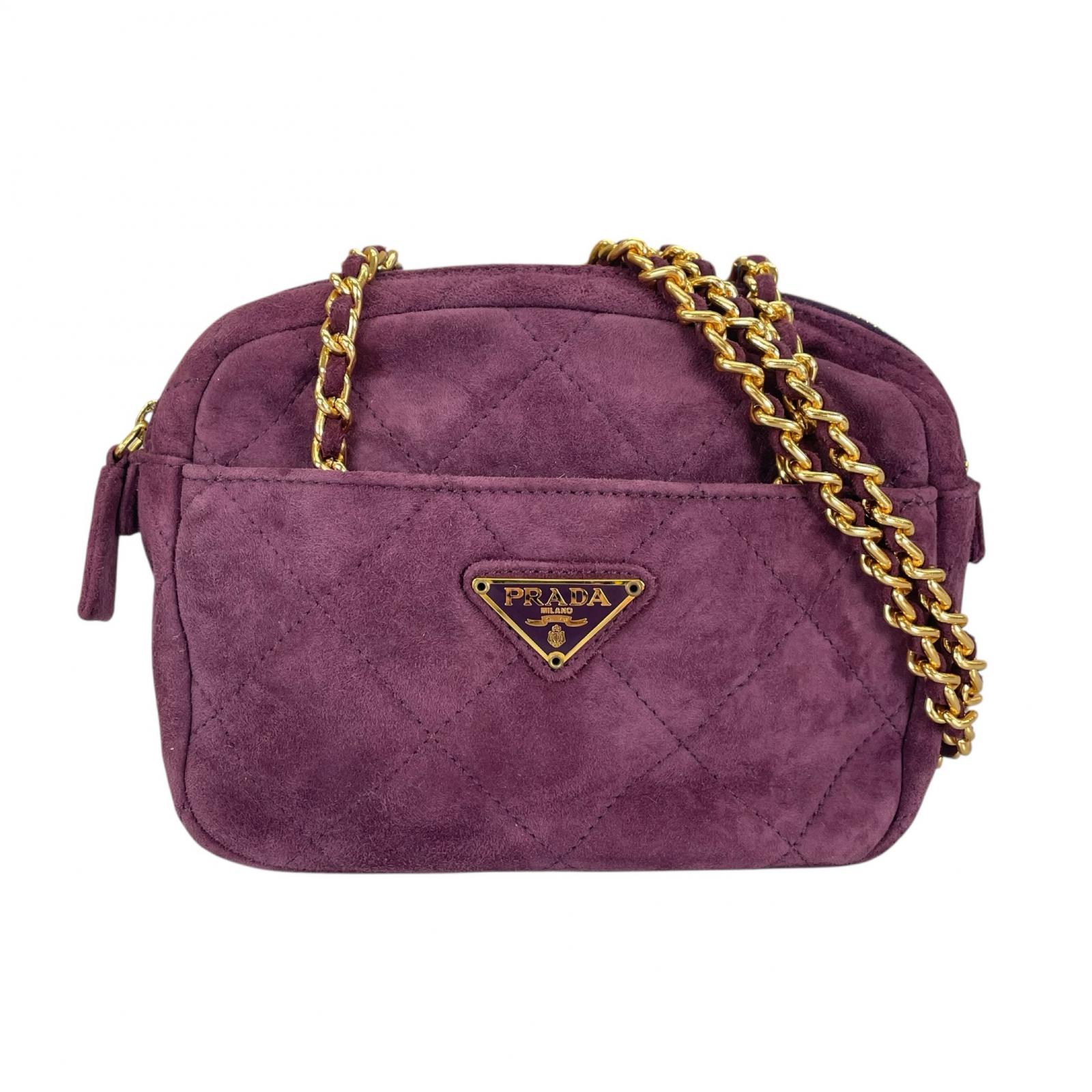 

PRADA Triangular logo Shoulder Bag purple Women used