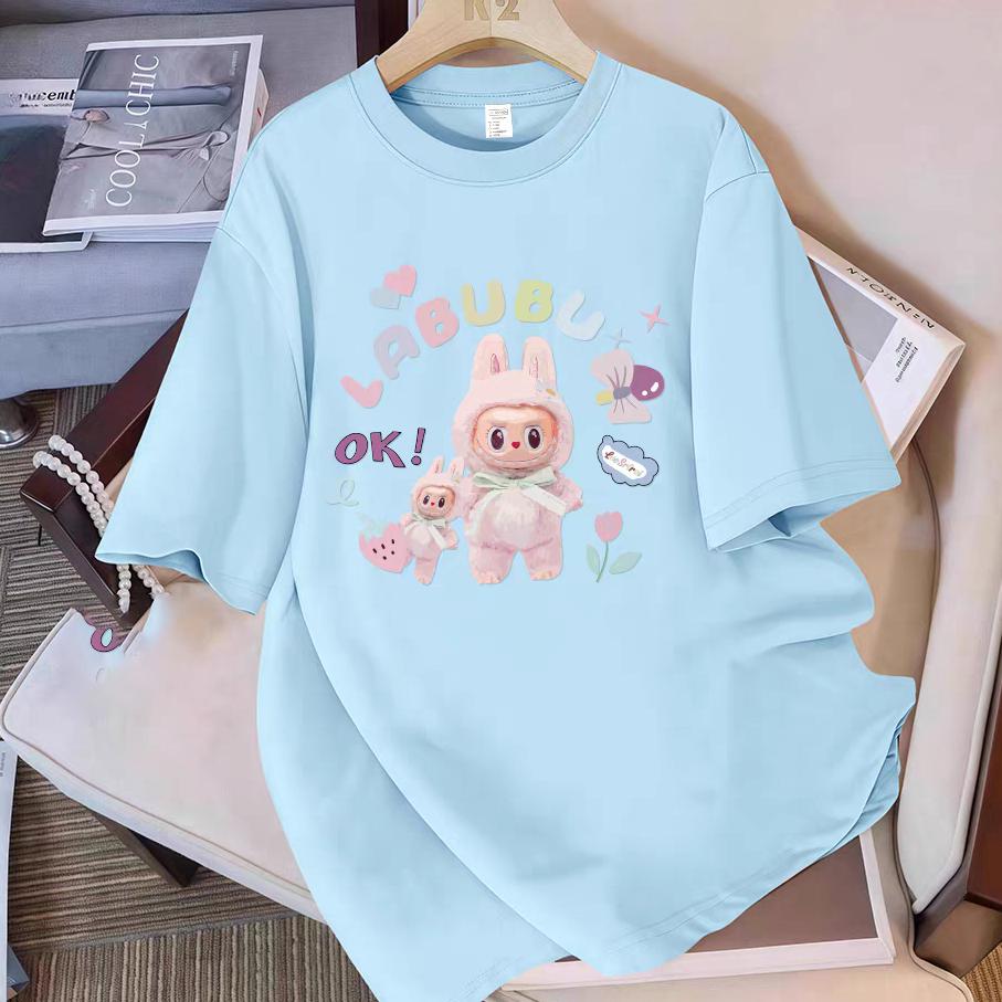 

Новая Горячая Футболка с Принтом LaBuBu для Женщин Модная Летняя Футболка с Коротким Рукавом и Круглым Вырезом Одежда Унисекс M