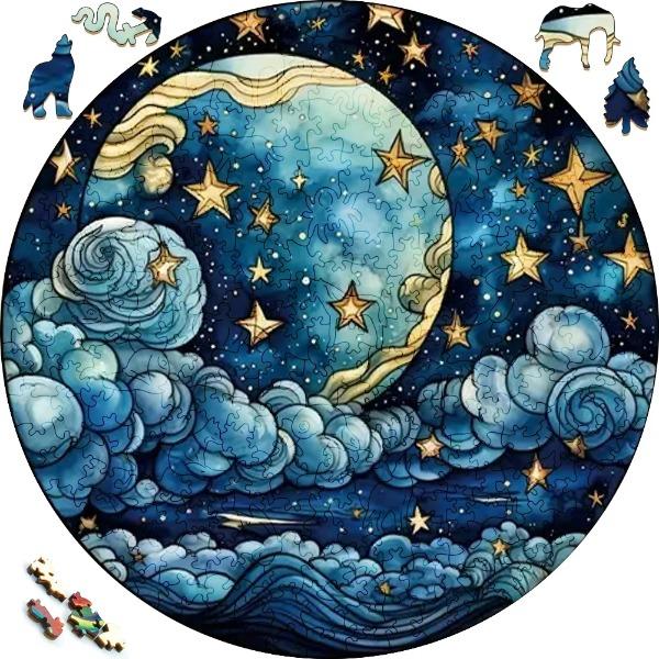 Earth Scenery Round Wooden Puzzle Art Unique Shaped Pieces Wooden Toys for Adults Perfect Christmas birthday Landscaping Gift