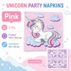 Pink Blue Unicorn Paper Napkins