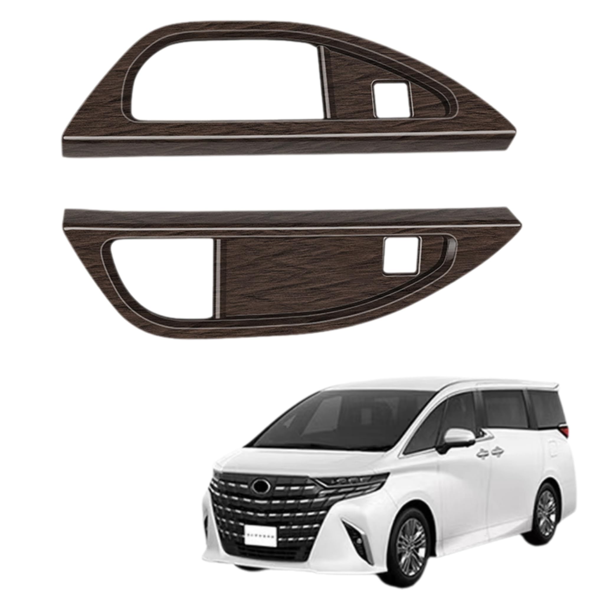 

EopTatoo Cup Holder Cup Holder Panel Custom Interior Accessories for the New Alphard and Vellfire 3-Row Garnish, Cover, Parts, (Wood Grain) (40