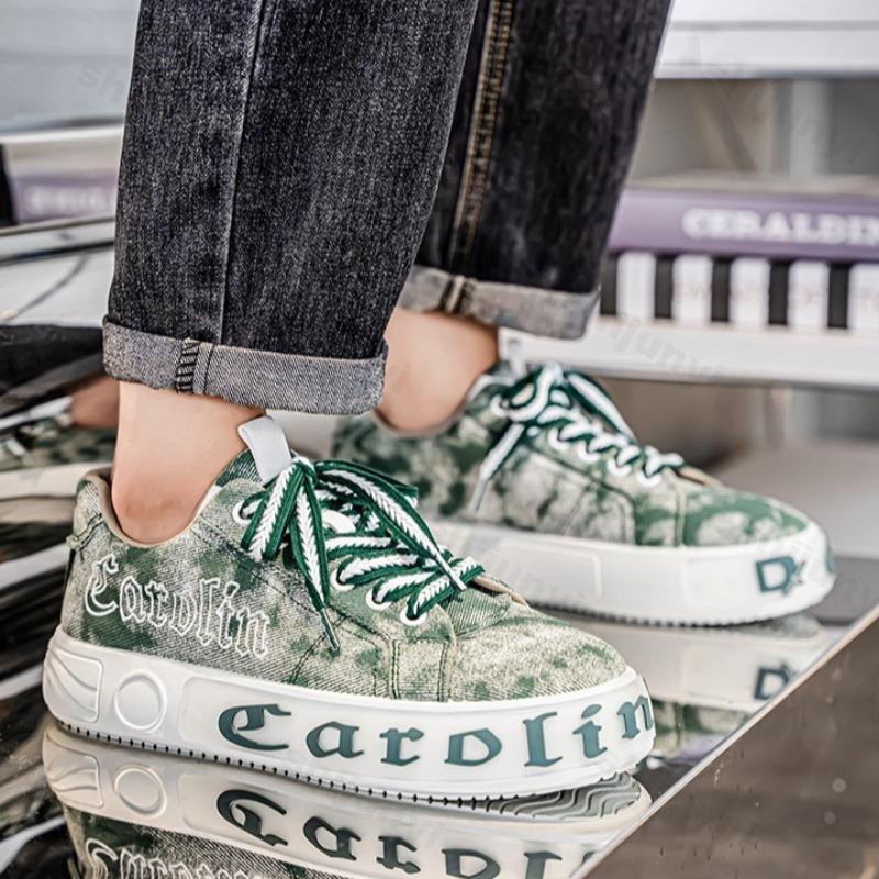 Fashion Fashion Trend Casual Thic Soled Canvas Men's Shoes 2025 New Autumn Low Top Comfortable Versatile Niche Non Slip Chunky sneakers