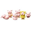 FRCOLOR Pig Figurines, Mini Pig Figures, Set of 6, Cake Toppers, Decorations, Cute Animals, Desktop Decor
