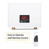 Water Heater 5500W   Lectric Tankless Water Heater Wall-Mounted with LED Display and Remote Control for Home RV Kitchen Bathroom, White