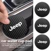 For 2Pcs Car Coasters Water Cup Holder Non-Slip Mat Accessories Grand Cherokee Patriot Renegade Compass Wrangler