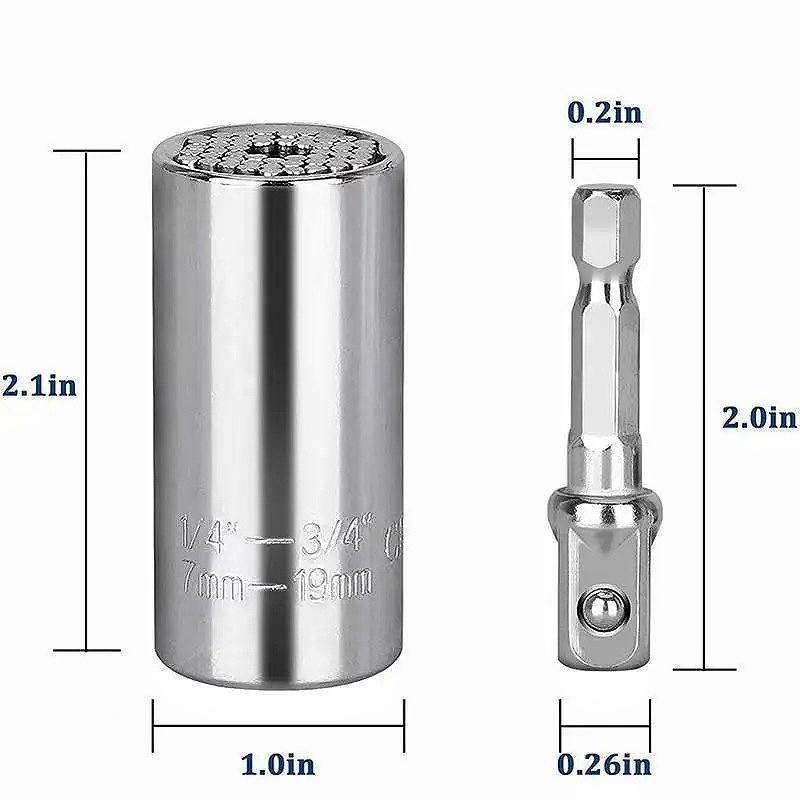 Universal Torque Wrench 7-19mm Socket Head with Multifunction Universal Sleeve for Precision Work