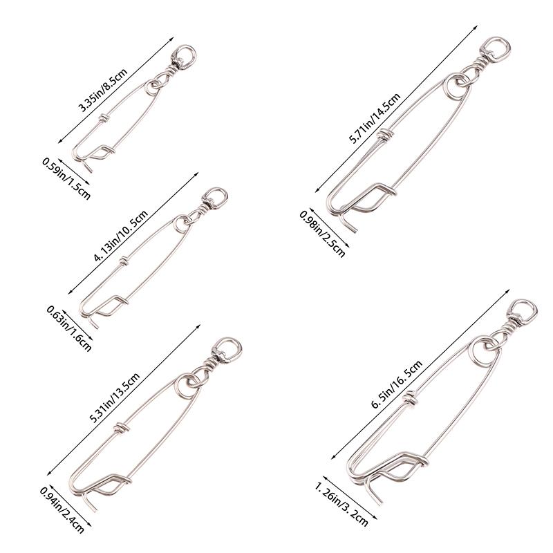 1Pc Stainless Steel Ring Tuna Fishing Clip Snap With Swivel Ring Connector For Spearfishing Long Line Fishing Accessories