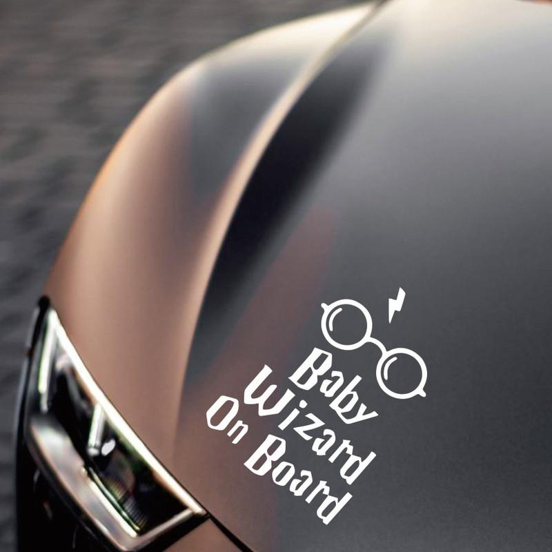Baby Wizard On Board Car Sticker – Cute Vinyl Decal for Body/Window, 11.2X16.5CM