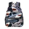 Shark Print Backpack, Junior High School Student Schoolbag, Niche Cartoon Cute Air Cushion Strap, School Backpack