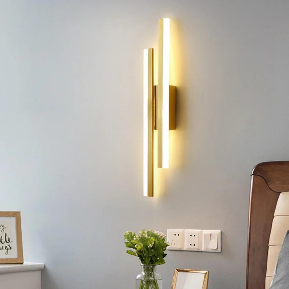 Modern LED Wall Lamp Black Gold Dimmable Decorative Spotlight for Bedroom Living Room Bedside Background Lamp Interior