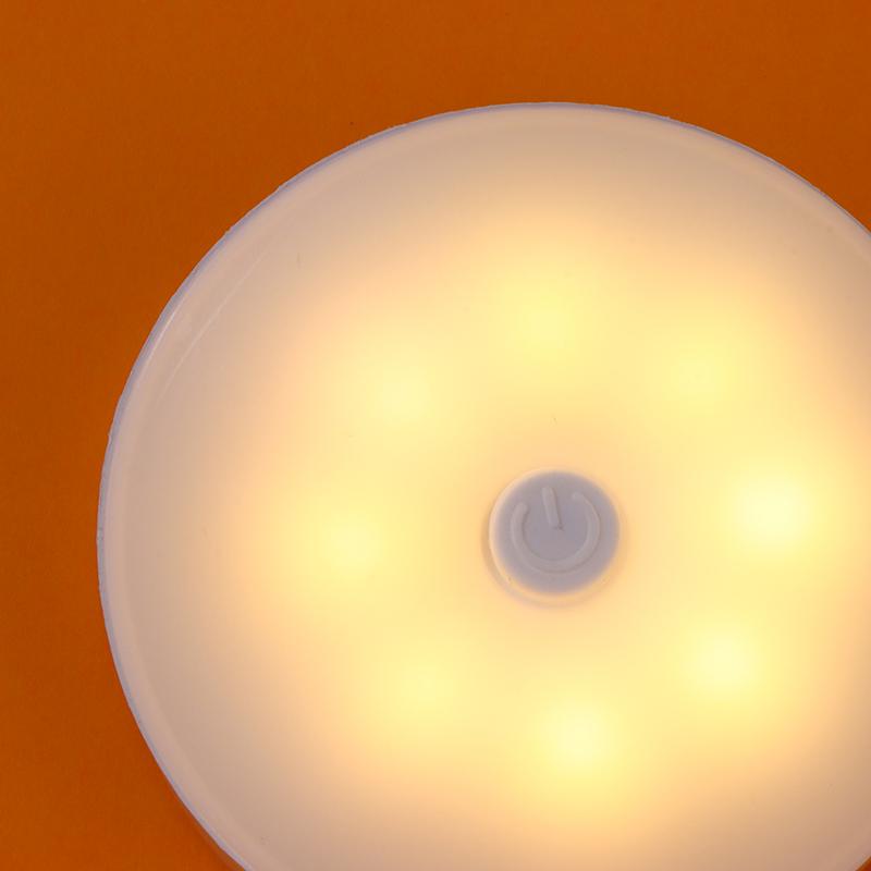 Mini Led Key-Operated Night Lights Usb Rechargeable Kitchen Bedroom Magnetic Base Wall Light Round Portable Night Lamp