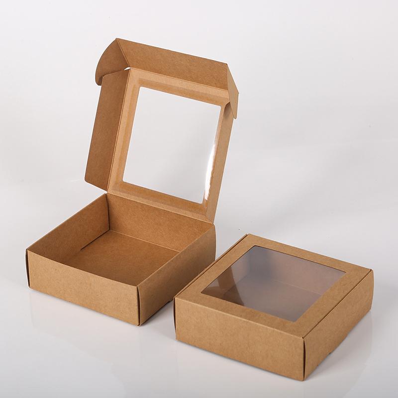 

WTEMPO DIY Foldable Paper Gift Boxes Square Transparent Window Party Decor Boxes Small Presents Packaging Boxes for Storing and Gifting Delicate Items 20pcs*12*12*4cm хаки