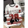 Damen Herren Größe 28 T-Shirt Fußballtrikot Stil Kurzarm T-Shirt Grafik-T-Shirt Baseballtrikots Streifen Große Größen -Shirt