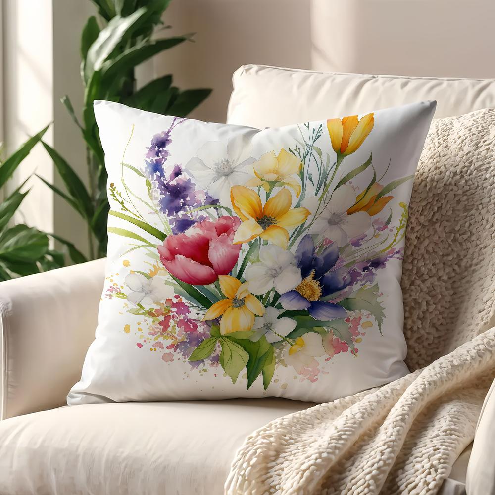 FFloral Butterfly Motifs Cushion Cover For Pillow Printing Sofa Decoration Home Car Room Coffee Shop Office Nordic Simplicity