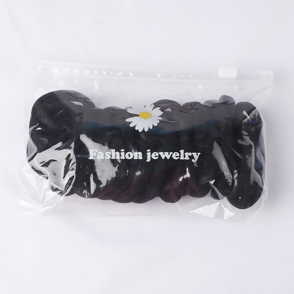 

10 шт. Большие высокоэластичные резинки для волос Базовые черные Широкие толстые резинки Женские Девичьи держатели для хвостиков Скранчи Аксессуары для волос