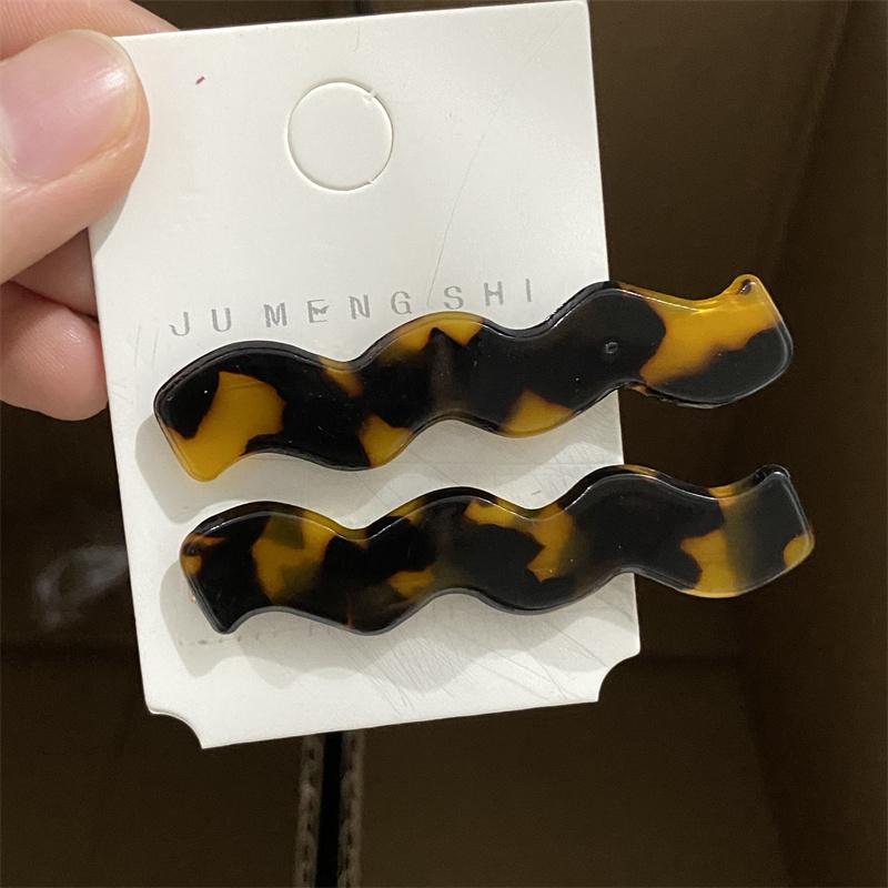 2pcs/set Acetate Hair Clips Pastel Color Wave Geometric Barrettes Women Hair Accessories Side Pins Hairpin