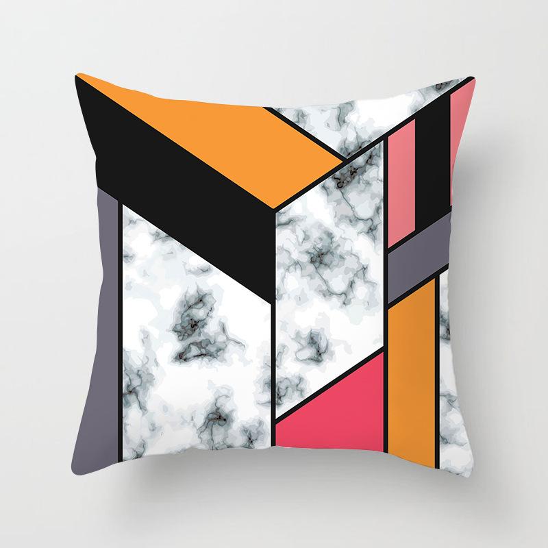 Ins Marble Geometric Print Square Pillow Cover Sofa Cushion Cover