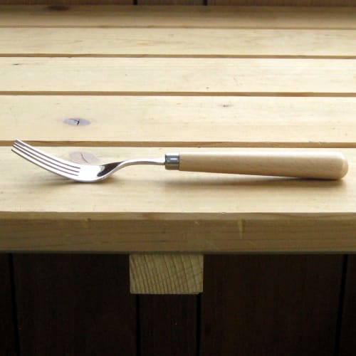 Nagao Tsubame-Sanjo Wood Dinner Fork, Set of 2, 19cm, Stainless Steel and Wooden, Made in Japan