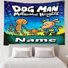 Custom Name Dog Man Print Tapestry, Backdrop, Easy Setup, Ideal for Bedroom, Office & Living Room, with Aesthetic Wall Hanging Decor.