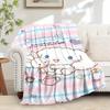 1pc Cinnamoroll, Cute, PlaidDigital Print Flannel Throw Blanket, Super Soft Plush Fleece Bedspread, Multipurpose All-Season Hypoallergenic C