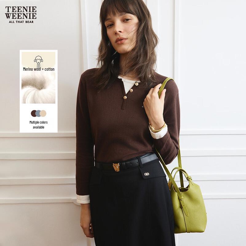 Teenie Weenie Bear Women's Faux Two-Piece Knit Sweater