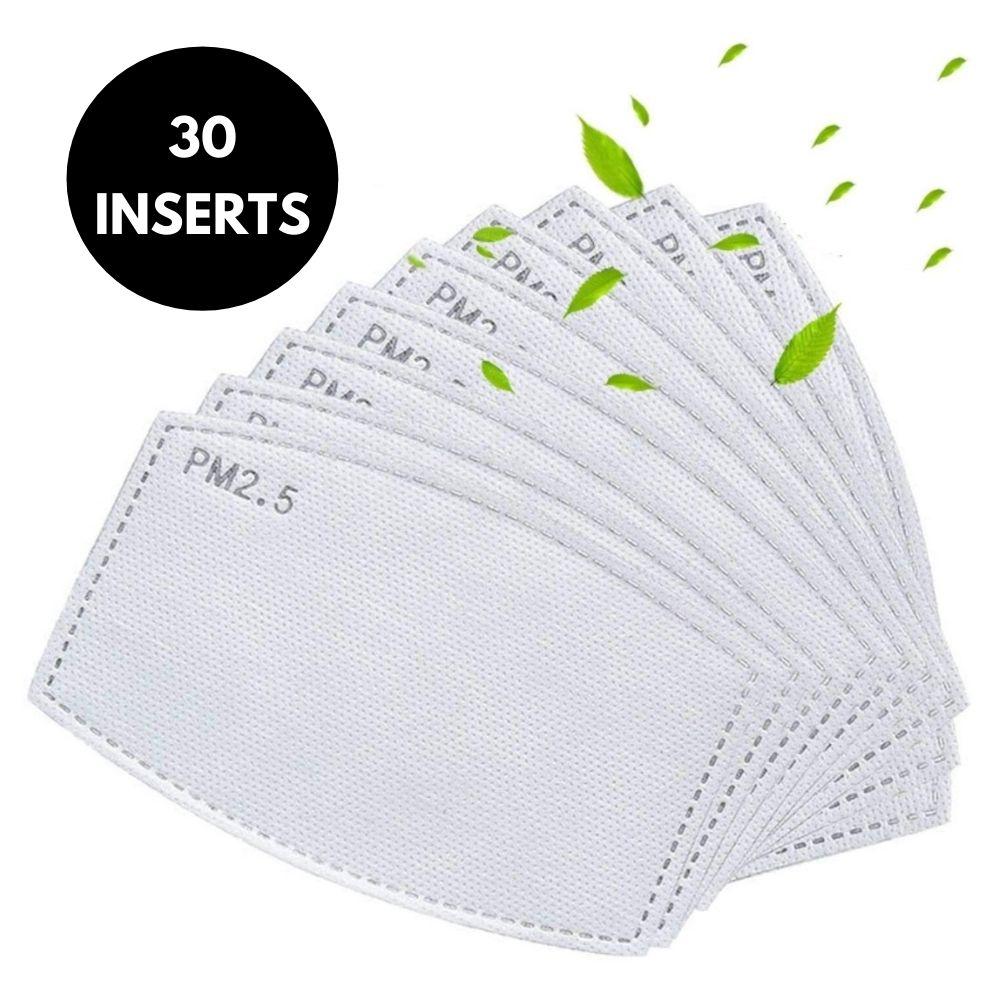Homlly Washable PM2.5  Face Mask With Adjustable Straps Mask 30pcs PM2.5 Inserts
