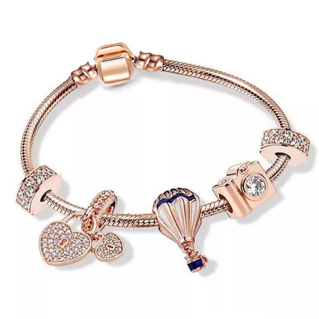 Love You Forever Beads Charm Bracelets Elegant Silver Color Snake Chain Bracelets For Women Lover Jewelry Gift Special Offer