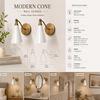 Mid Century Modern Brass Wall Sconces  White Cone Shade Bedside Lights