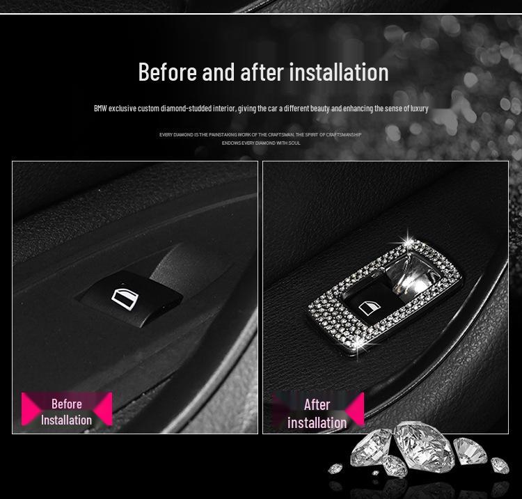 BMW Interior Modification Decorative Diamond Inlay Stickers for 16-20 X1 Power Windows (Front & Rear)