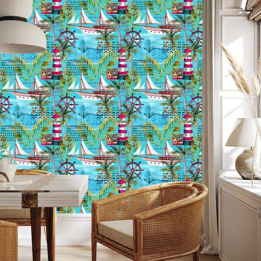 Sailboats wallpaper for living room and bedroom 50x1000