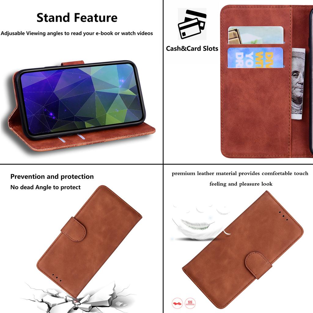 For Samsung Galaxy A07 5G Case Solid Color Leather Wallet Phone Cover