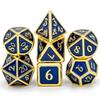 Cusdie Metal Glitter Dices DND 7Pcs Frame Solid D&D Dice D4-D20 Polyhedral Dice Set for Role Playing Game Pathfinder TRPG