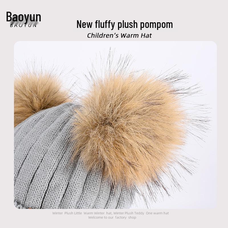 Children's Winter Knit Set: Pom-Pom Hat, Fleece-Lined Gloves, and Scarf for Boys and Girls