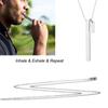 Meditation Mindfulness Breathing Necklace Stainless Steel Whistle Pendant Necklaces Breathing Exercise for Relaxation