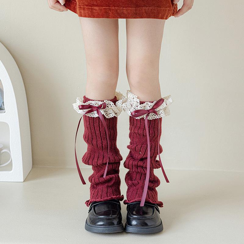 Mädchen Socken Spitze Schleife Lolita Langflor Socken Niedlich Frühling Und Herbst Ballett Mädchen Baby Wade