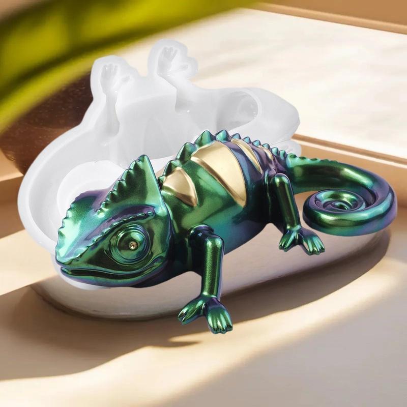 3D Chameleon Lizard Silicone Mold DIY Handmade Reptile Crystal Epoxy Resin Plaster Craft Casting Molds Home Decor