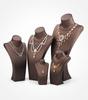 Luxury PU Leather Necklace Display Set Jewelry Model Bust Packaging Mannequin Showcase for Store Jewelry Display Accessories