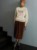 Oal Suade String Midi Skirt_Brown