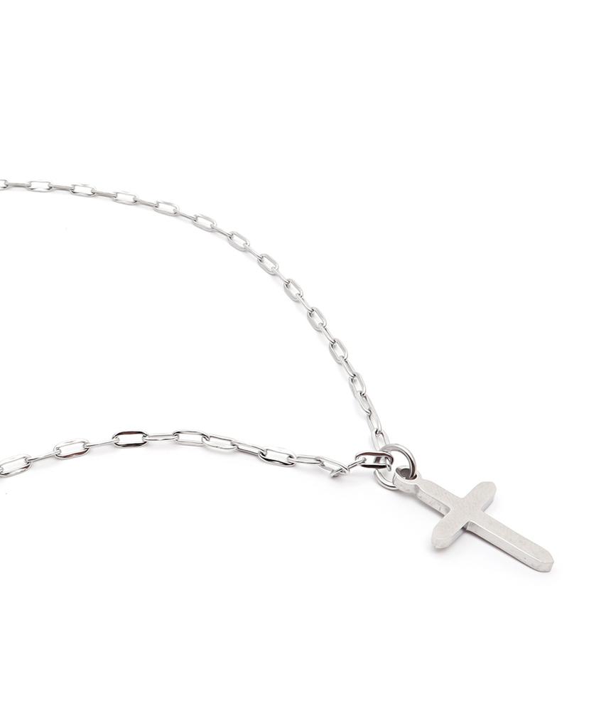 Polalita Surgical Mini Cross Chain Necklace (Plt-Nl-059_Sv)