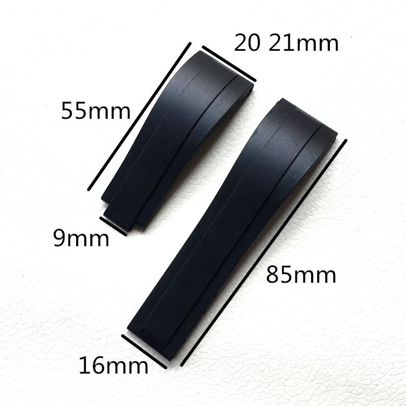 For Rolex Water Ghost Series Wrist Band Waterproof Silicone Watch Band Fold Buckle Men Sport Bracelet 20mm Rubber Watch Strap