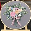 1 European-style 3D Floral DIY Embroidery Fabric Kit