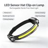 Smiling Shark Sensor Clip-on Hat Light Rechargeable Waterproof LED Headlamp  TD-0122