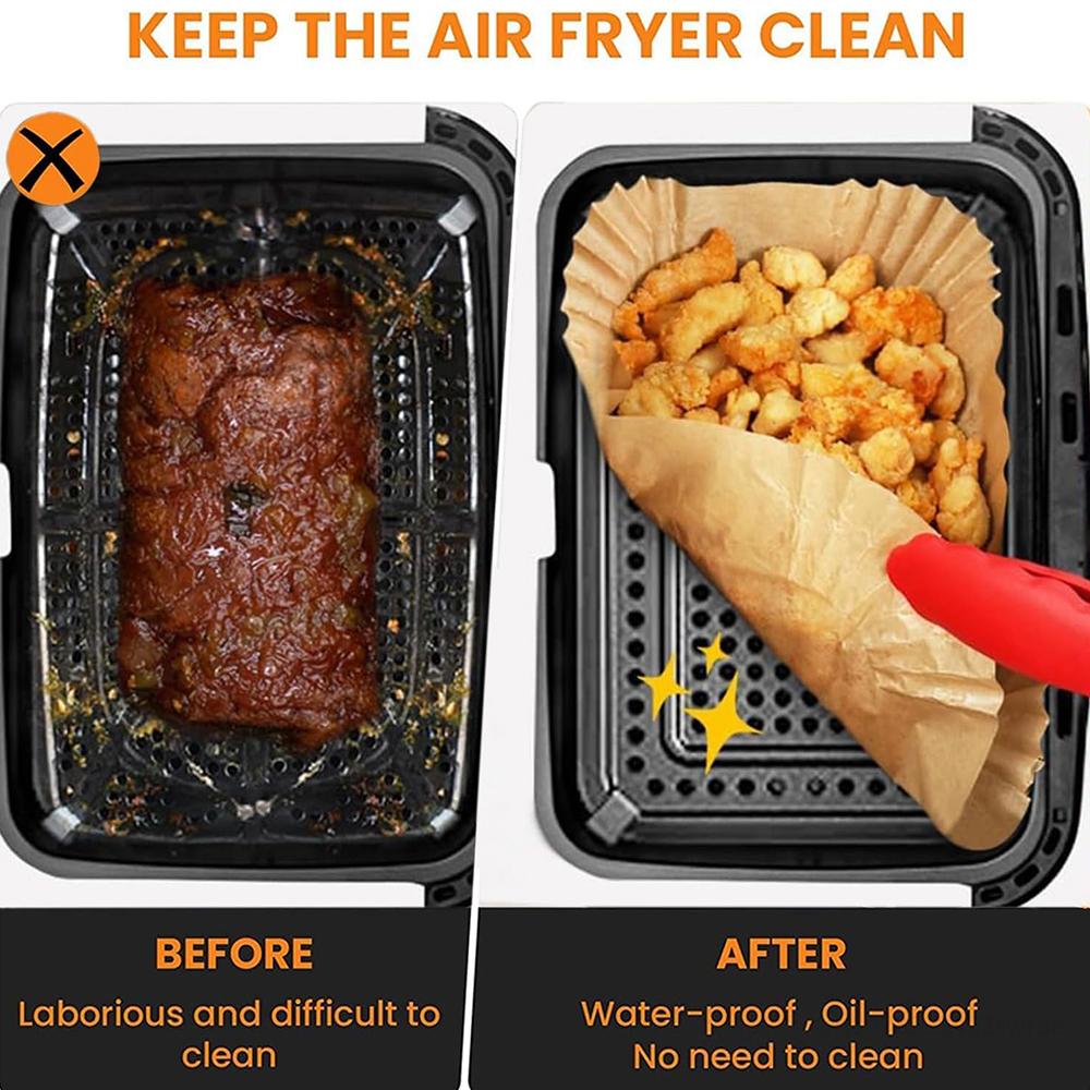 Rectangle Disposable Air Fryer Paper Non-Stick for Ninja Foodi DZ071 7QT DualZone Air Fryer Baking Paper Liner Oilproof Oven Mat